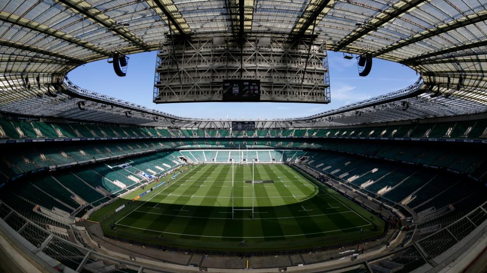 A view of Twickenham Stadium ahead of the game 
