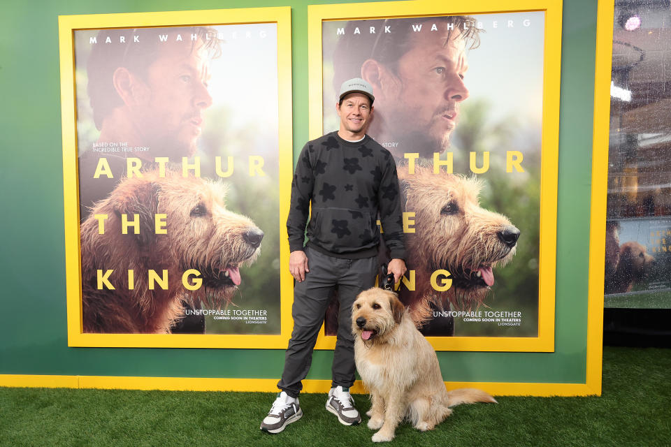 Mark Wahlberg and his dog Ukai 