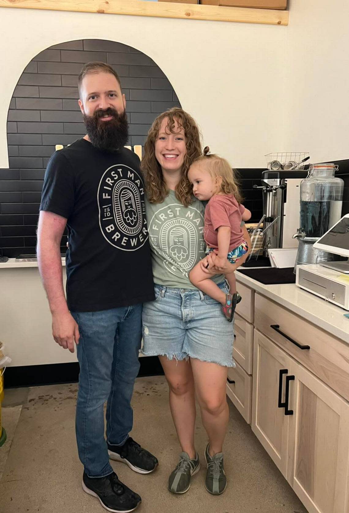 Adam and Hannah Clark, who have four children, say their First Man Brewery will be family friendly.