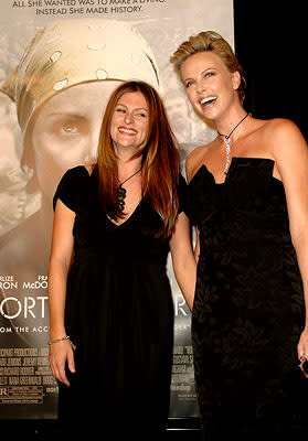 Niki Caro and Charlize Theron at the LA premiere of Warner Bros. Pictures' North Country