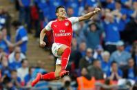 Football - Reading v Arsenal - FA Cup Semi Final - Wembley Stadium - 18/4/15 Alexis Sanchez celebrates after scoring the second goal for Arsenal Action Images via Reuters / John Sibley Livepic