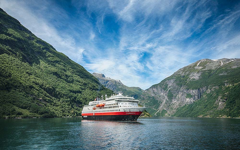 Finnmarken is Hurtigruten's first ship to set sail with passengers since the coronavirus outbreak caused the cruise industry to pause in March - HURTIGRUTEN