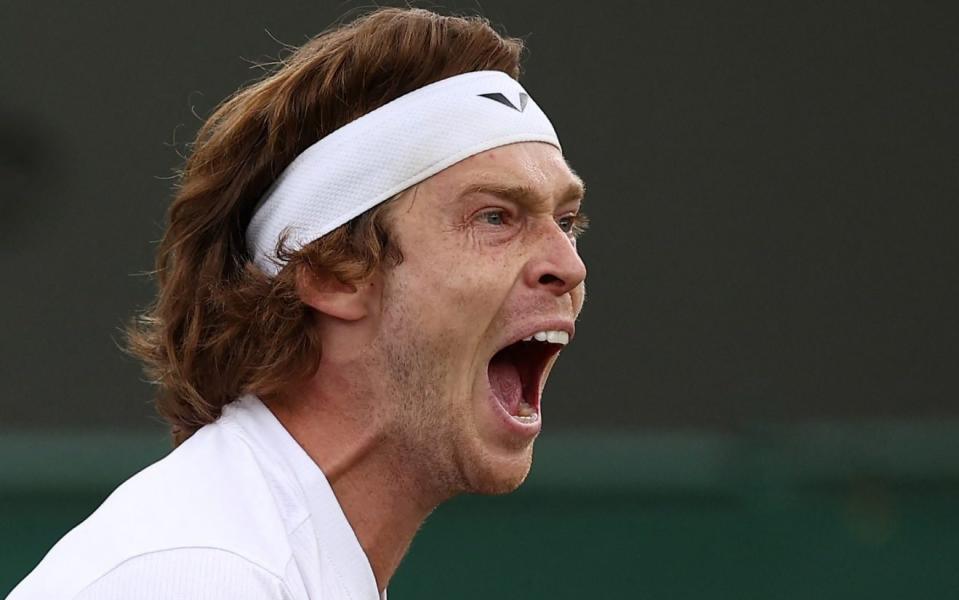 Andrey Rublev roars in frustration