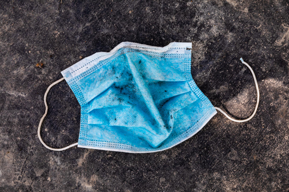 How not to dispose of your face mask. (Getty Images)