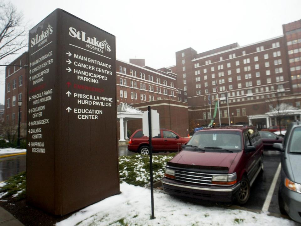 An exterior view of St. Luke's Hospital in Bethlehem, Pennsylvania