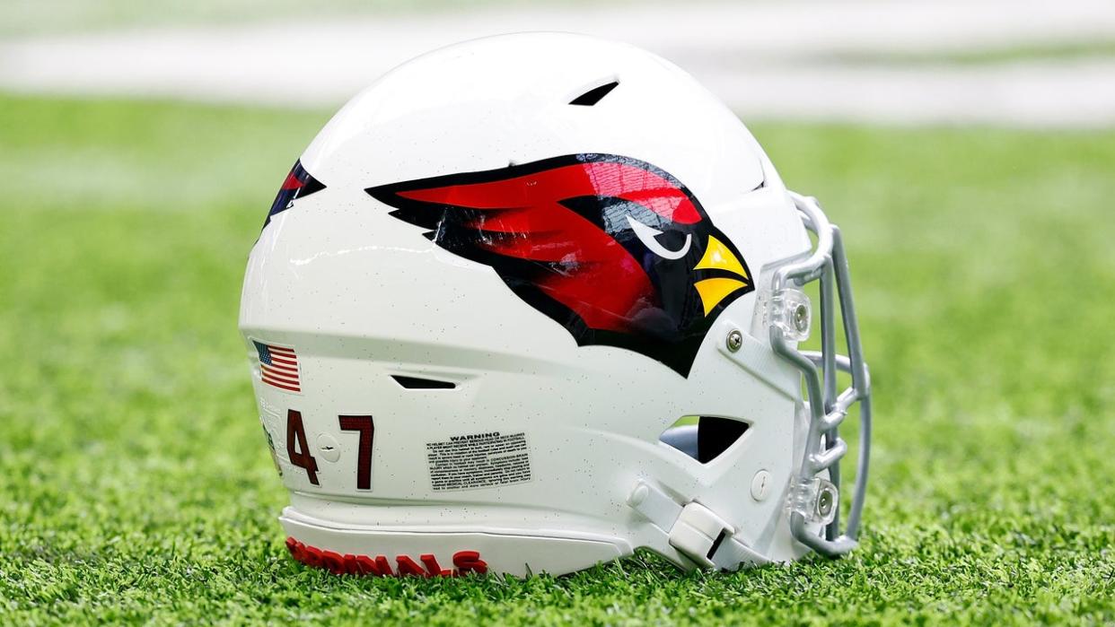 <div>MINNEAPOLIS, MINNESOTA - AUGUST 26: A view of an Arizona Cardinals helmet prior to the start of a preseason game against the Minnesota Vikings at U.S. Bank Stadium on August 26, 2023, in Minneapolis, Minnesota. The Cardinals defeated the Vikings 18-17.</div> <strong>(Photo by David Berding/Getty Images)</strong>