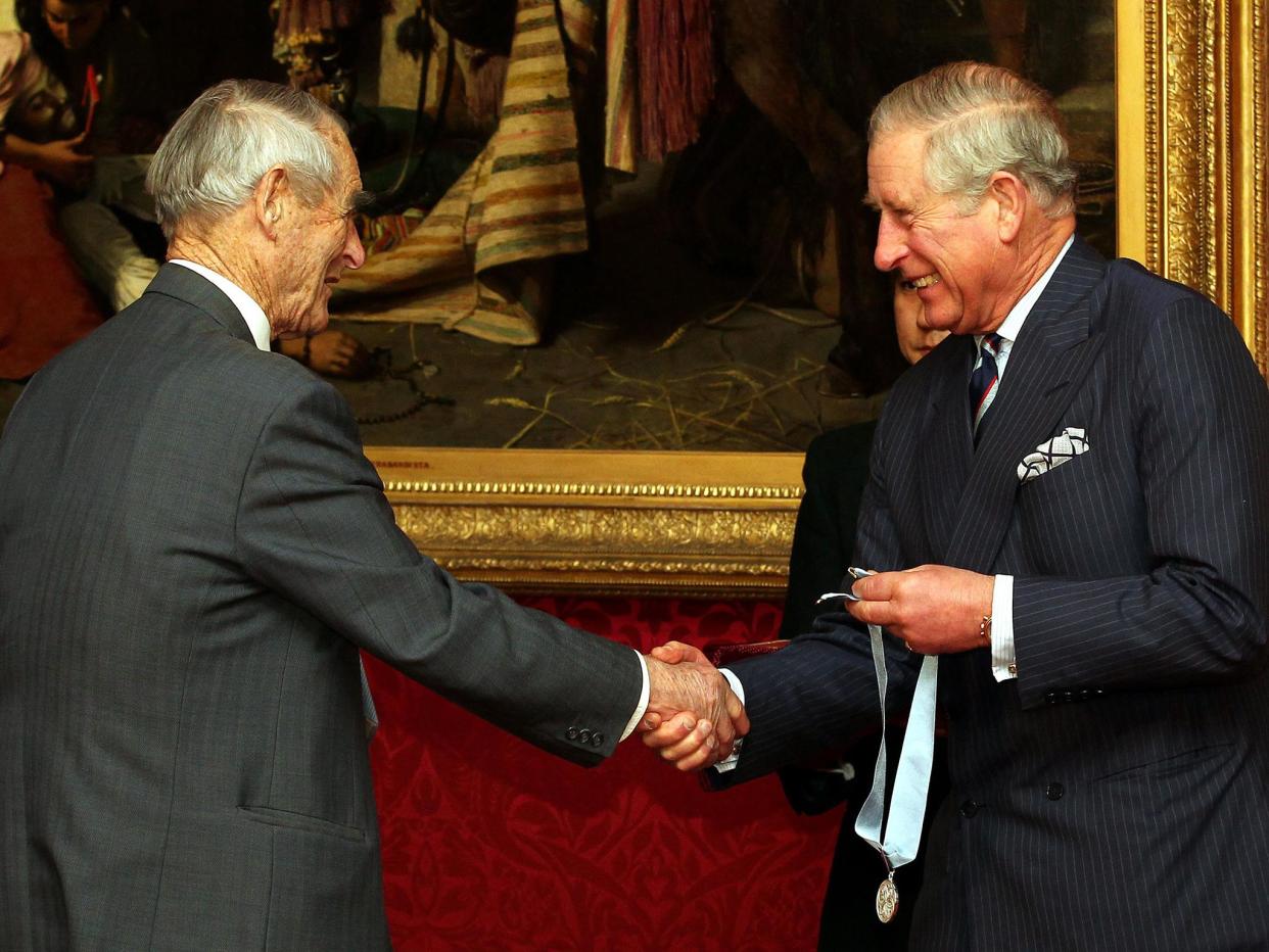 Sir Gerald receives the Prince of Wales Medal for Arts Philanthropy in 2012: Rex