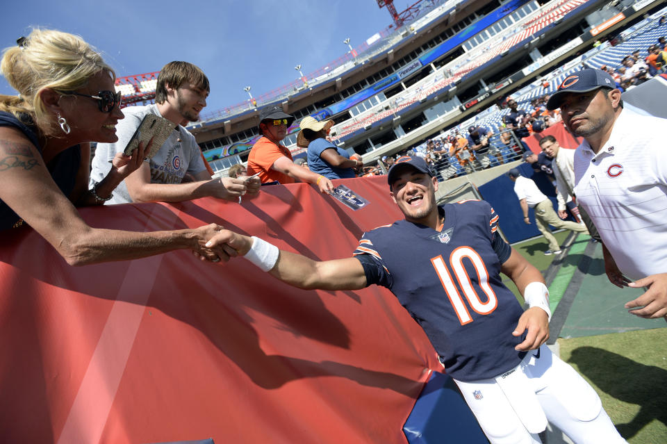 Bears quarterback Mitch Trubisky was impressive in the preseason. (AP)