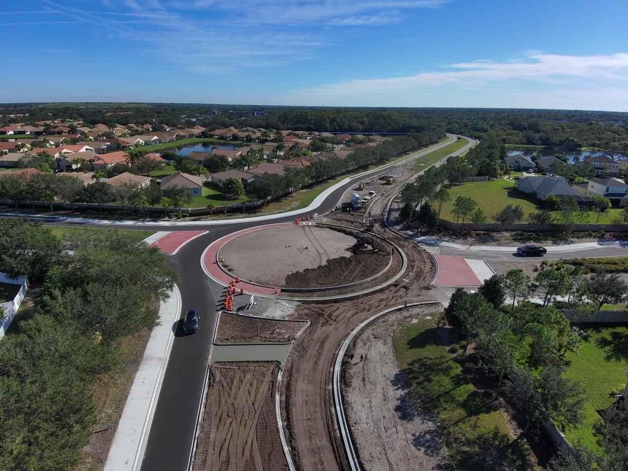 A roundabout at Whitfield Avenue and Tuttle Avenue is currently under construction in Manatee County.