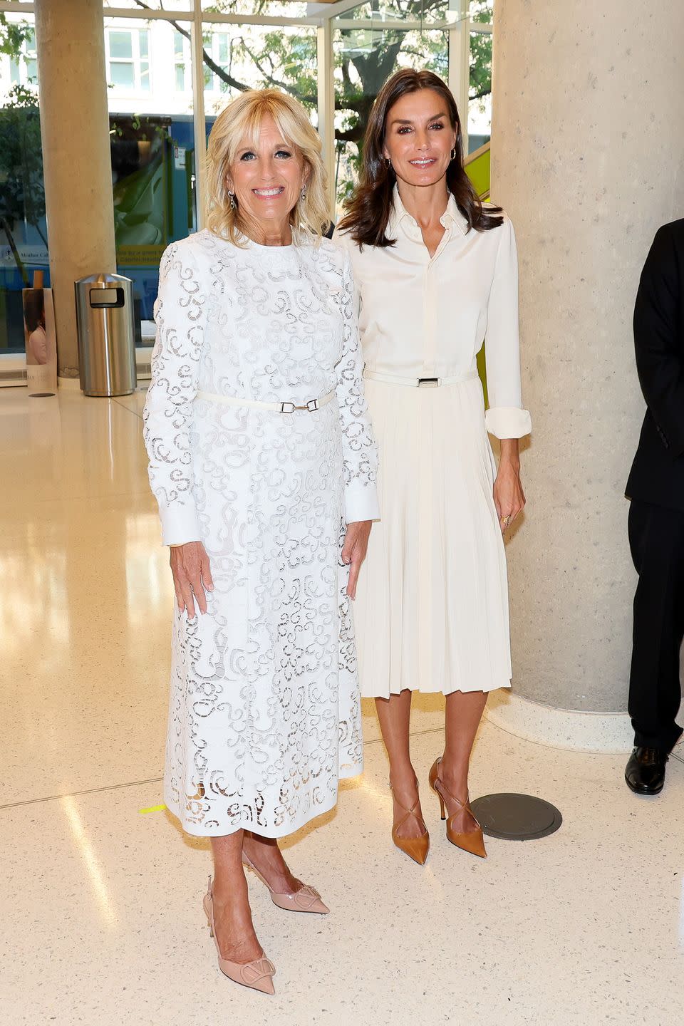 first lady jill biden and queen letizia of spain visit columbia university irving medical center