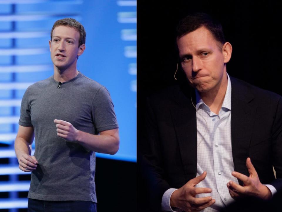 Mark Zuckerberg and Peter Thiel