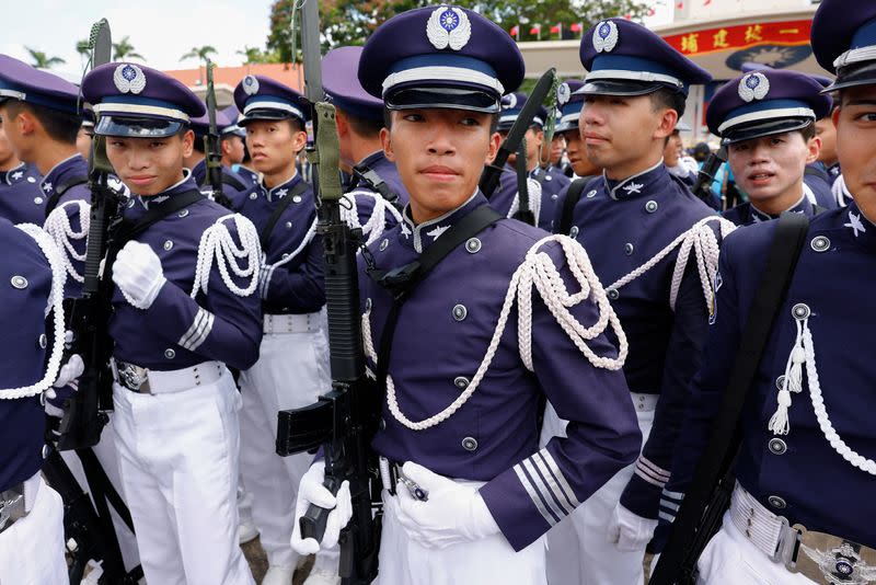 Cadets from various miltary schools participate in the 100th anniversary celebrations of Republic of China Military Academy in Kaohsiung