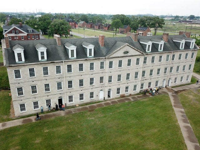 Historic Fort Wayne barracks, built in 1848.