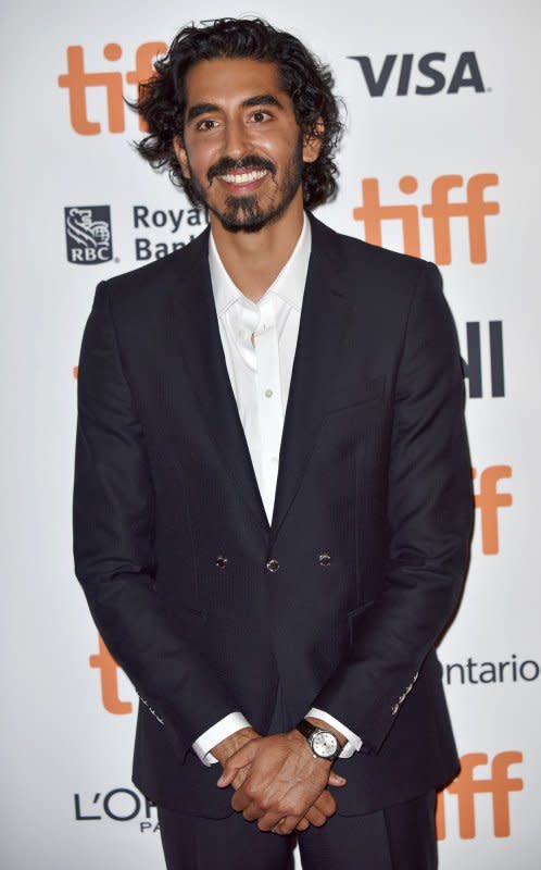 Dev Patel arrives for the world premiere of "The Personal History of David Copperfield" at the Princess of Wales Theatre on opening night of the Toronto International Film Festival on September 5, 2019. The actor turns 34 on April 23. File Photo by Chris Chew/UPI