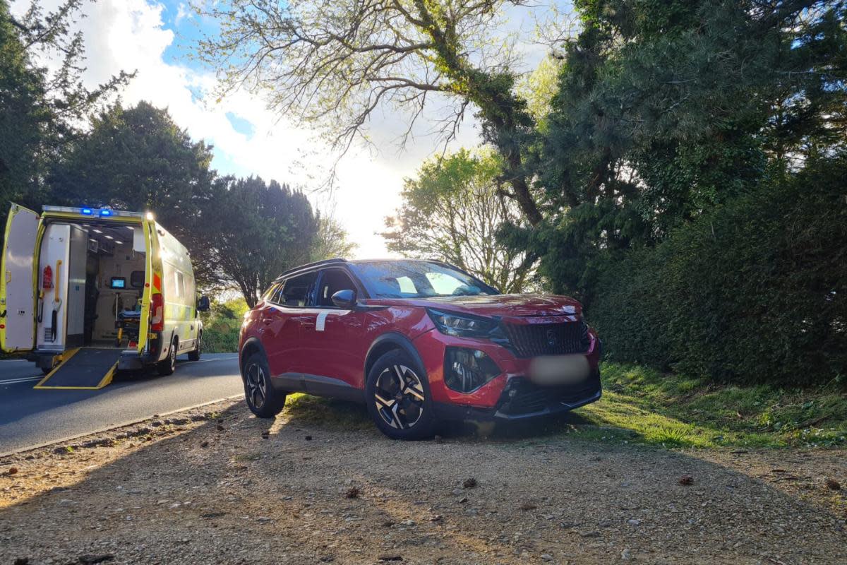 The crash scene in Shalfleet. <i>(Image: County Press)</i>