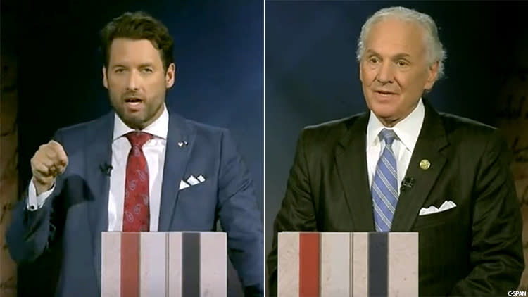 Gubernatorial candidates Joe Cunningham (L) and Henry McMaster