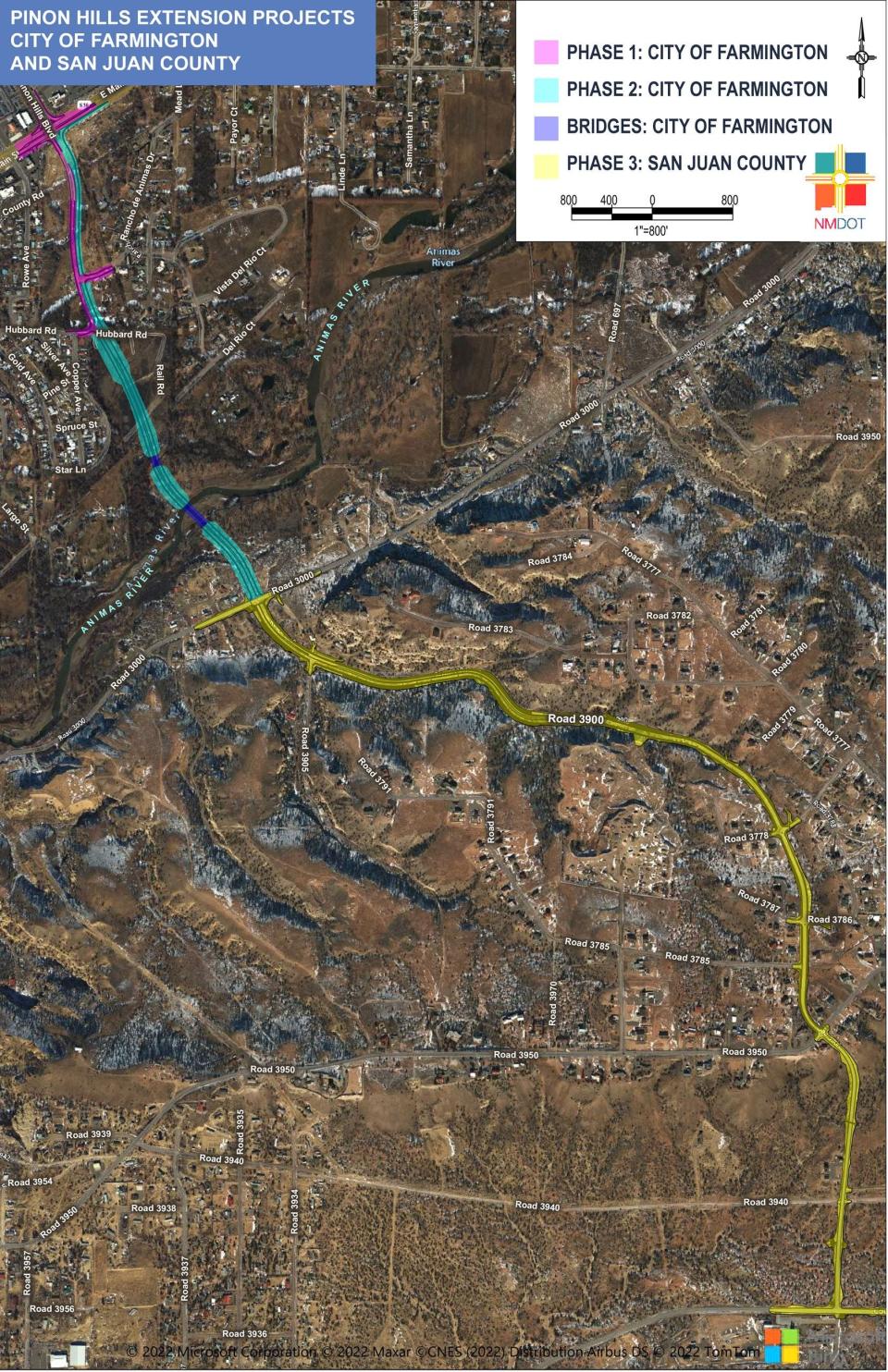 The first phase or the Pinon Hills Boulevard extension south of East Main Street will reach County Road 3000 just south of the Animas River.