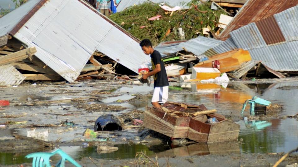 Damage caused by an earthquake and tsunami in Palu, Central Sulawesi, Indonesia. (Rifki/AP)