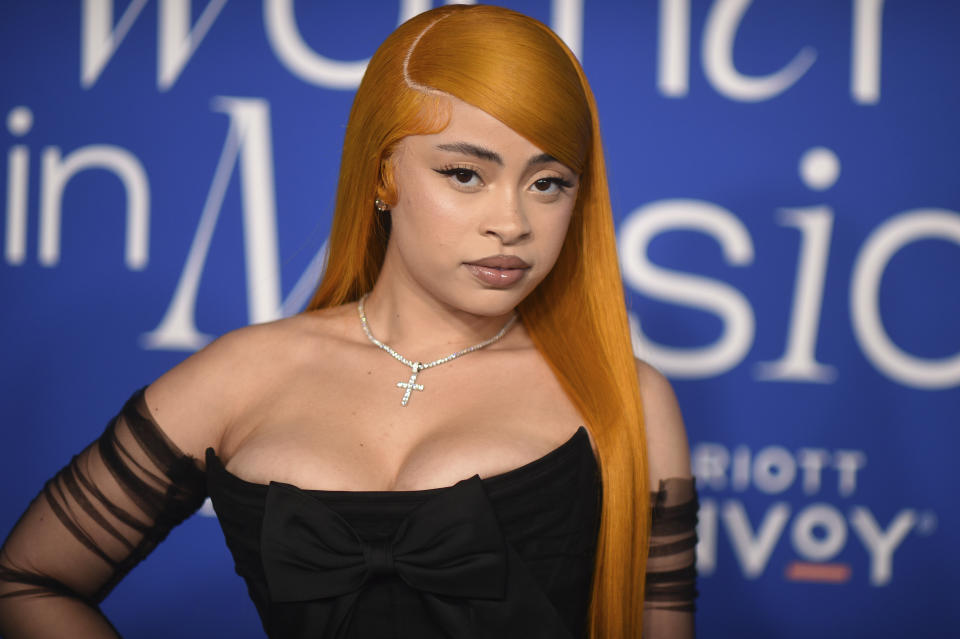 Ice Spice arrives at the Billboard Women in Music Awards on Wednesday, March 6, 2024, in Inglewood, Calif. (Photo by Richard Shotwell/Invision/AP)