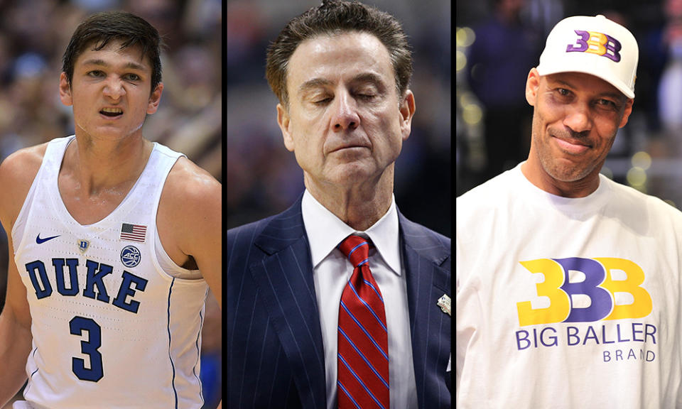 A season without drama from Grayson Allen, Rick Pitino and LaVar Ball could be a welcome reprieve. (Getty)