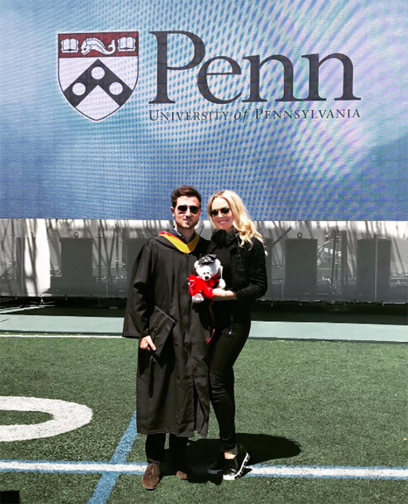 <p>One year after Tiffany Trump graduated from University of Pennsylvania, her college sweetheart, Ross Mechanic, followed in her footsteps. The president’s daughter returned to her alma mater on May 15 for the ceremony. He wrote that he is “ready for the next chapter,” and while he didn’t elaborate on what that is, Tiffany recently announced her plans to attend Georgetown Law School this fall. (Photo: Ross Mechanic via Instagram) </p>