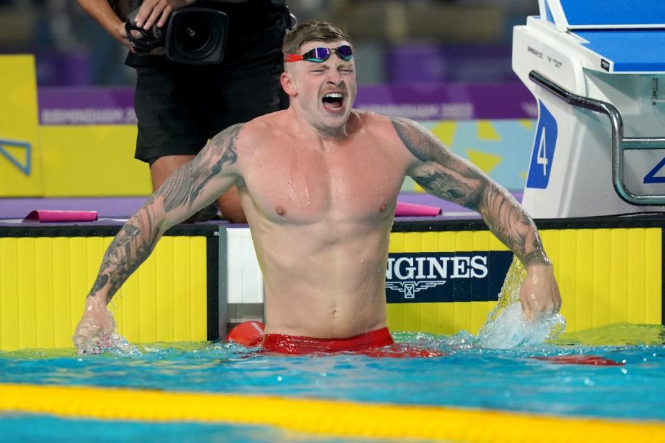 Adam Peaty let out a roar of emotion after his win on Tuesday night (David Davies/PA) (PA Wire)