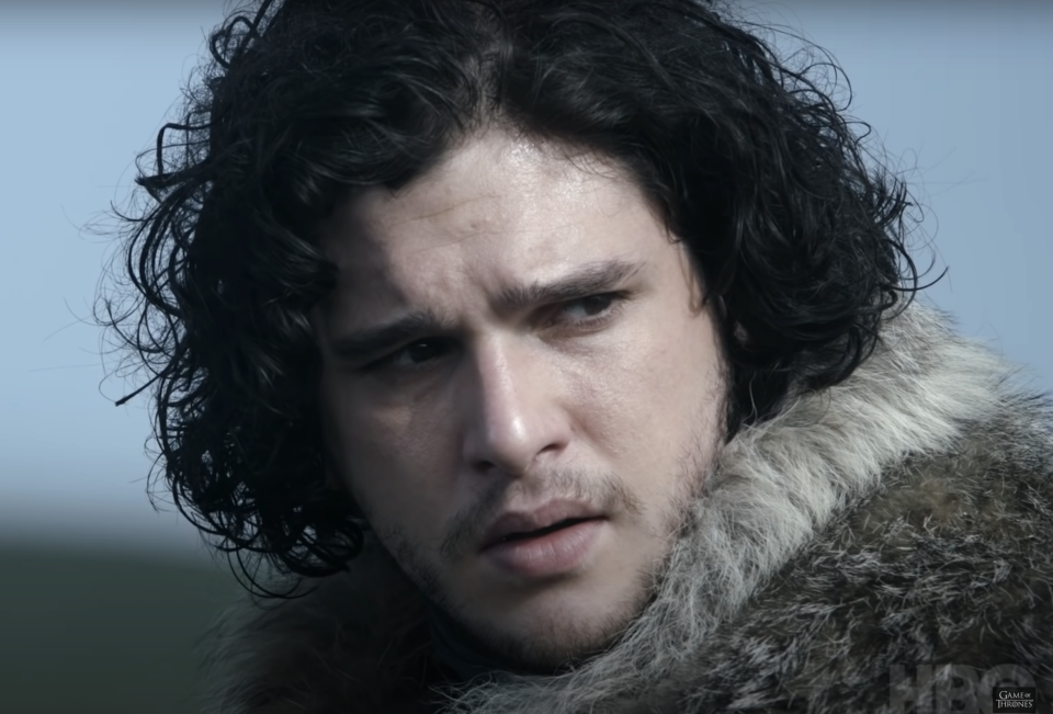 Close-up of Kit as Jon