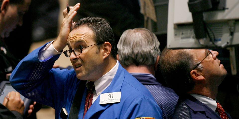 Wall street traders panic