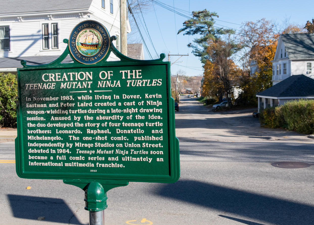 City of Dover, N.H. resident James Lane is the Teenage Mutant Ninja Turtle fan who raised the money through private donations to make the TMNT birthplace marker a reality.