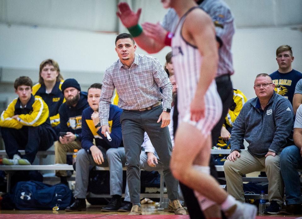 Yorktown, Winchester, Jay County and Delta face off in a wrestling meet Tuesday, Dec. 7, 2021. 