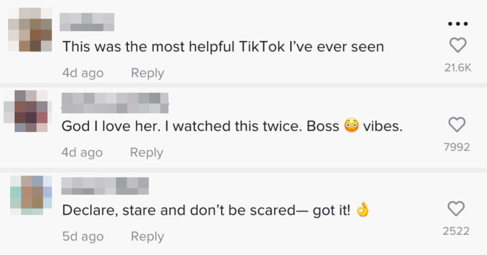 this was the most helpful tiktok I've ever seen boss vibes declare stare and don't be scared