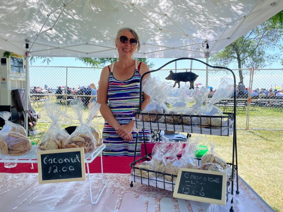 Dawn Nersesian, owner of Dawn's Delights, is one of the many vendors selling products at the Milwaukee Air &Water Show on July 22, 2022.