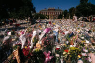 <p>Six days after her death, Diana was laid to rest on her family estate at Althorp, England. Her funeral at Westminster Abbey was watched or listened to by an estimated 2.5 billion people worldwide, and around one million people lined the streets of London to pay their last respects. Outside her home at Kensington Palace, a carpet of floral tributes stretched out into Kensington Gardens. Two decades later, <a rel="nofollow noopener" href="http://www.goodhousekeeping.com/life/news/a42584/prince-william-prince-harry-commission-statue-of-princess-diana/" target="_blank" data-ylk="slk:a memorial garden has opened at the Princess' former home;elm:context_link;itc:0;sec:content-canvas" class="link ">a memorial garden has opened at the Princess' former home</a>, where her sons Prince Harry and the Duke of Cambridge, his wife the Duchess of Cambridge and their children, Prince George and Princess Charlotte, now live.</p>