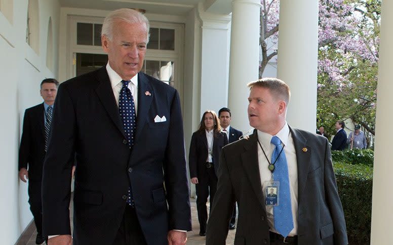 Joe Biden with physician Kevin O'Connor during his time as Barack Obama's vice president