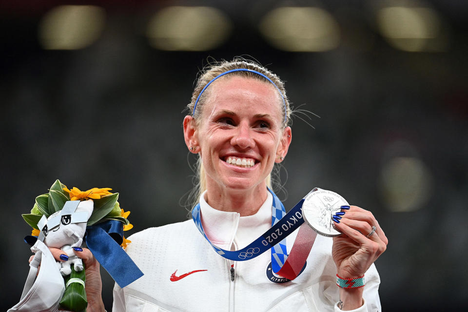 <p>Biography: 28 years old</p> <p>Event: Women's 3000m steeplechase</p> <p>Quote: "I was prepared to have to take it early and make it a hard race. It's really difficult to put yourself out there like that and I definitely had some fear to overcome but I knew I'd walk away with no regrets if I really laid it all out there."</p>