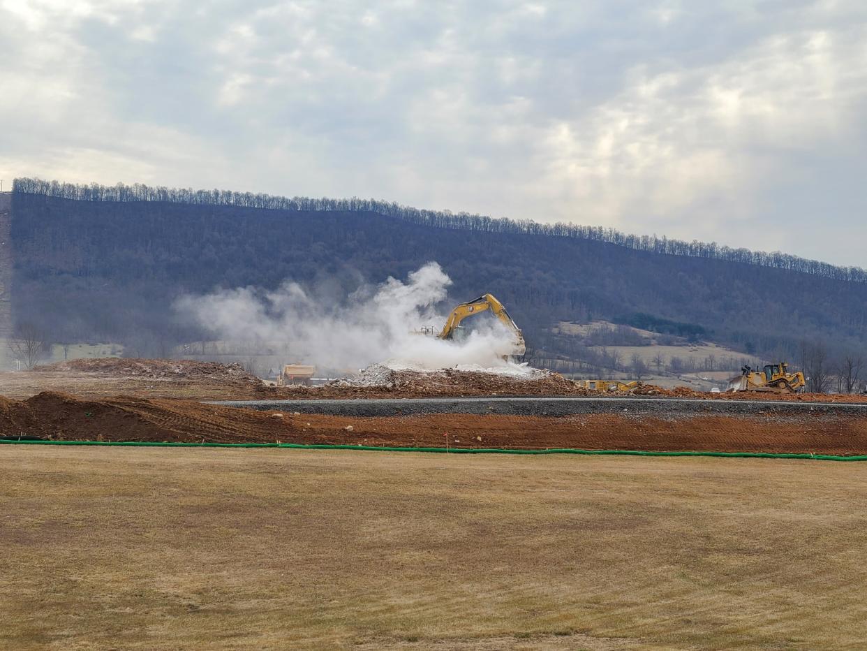 Construction was underway Feb. 27 at the future site of Aspen Road Solar, a 750-acre solar farm along Pa. 75 in Spring Run.