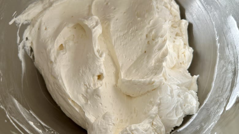 creamy buttercream in bowl
