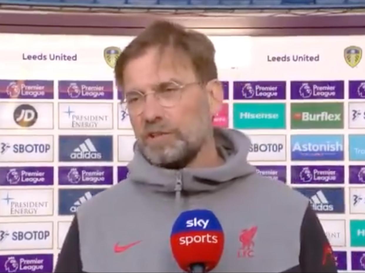 Liverpool manager Jurgen Klopp (Sky Sports)