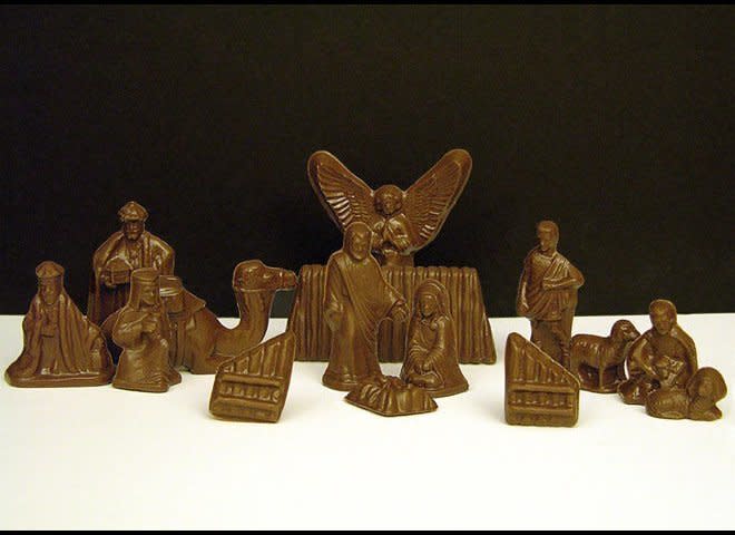 Oestreicher jokes that the religious act of eating the body of Christ takes on new dimensions when <a href="http://jazzygourmet.com/product/nativity.html" target="_blank">he's made of chocolate.</a>