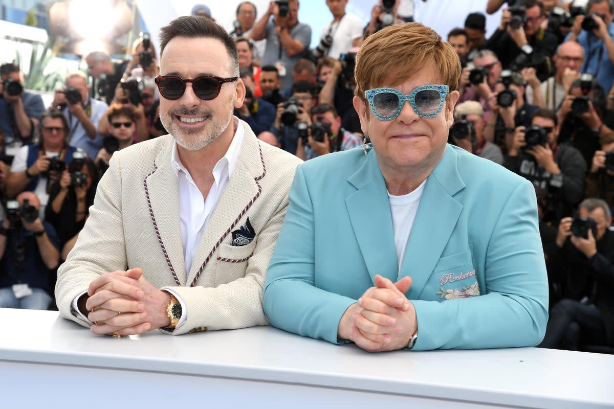 David Furnish and Elton John photographed in 2019 (Getty Images)