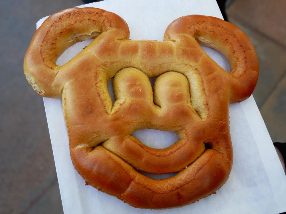 mickey mouse shaped soft pretzel