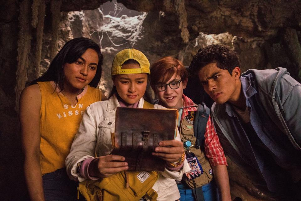 Lindsay Watson (from left), Kea Peahu, Owen Vaccaro and Alex Aiono are youngsters in search of treasure in the Hawaiian family adventure "Finding ‘Ohana."