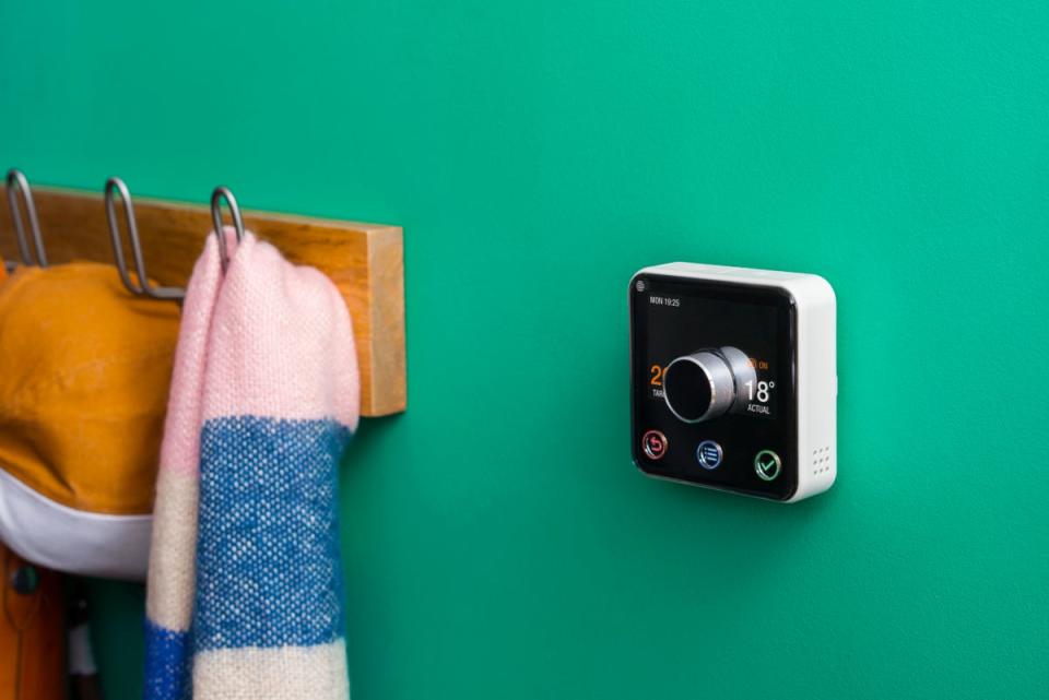 Smart thermostats like this one from Hive can be operated remotely, so you can adjust your heating depending on the weather and your plans (Product)