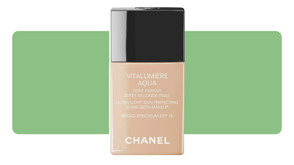 Even out your complexion with Chanel Vitalumière Aqua Ultra-Light Skin Perfecting Sunscreen Makeup.