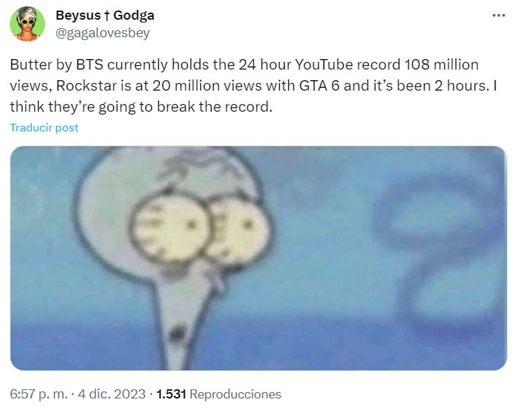 El trailer de GTA 6 estuvo cerca de romper récord de BTS en YouTube