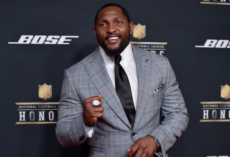 Ray Lewis was hired by Fox to be a part of its NFL coverage. (AP)