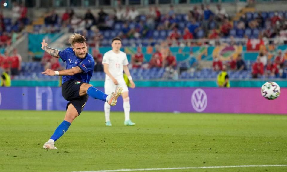 Ciro Immobile scores Italy’s third goal