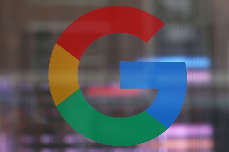 FILE PHOTO: The logo of Google LLC is seen at the Google Store Chelsea in New York City