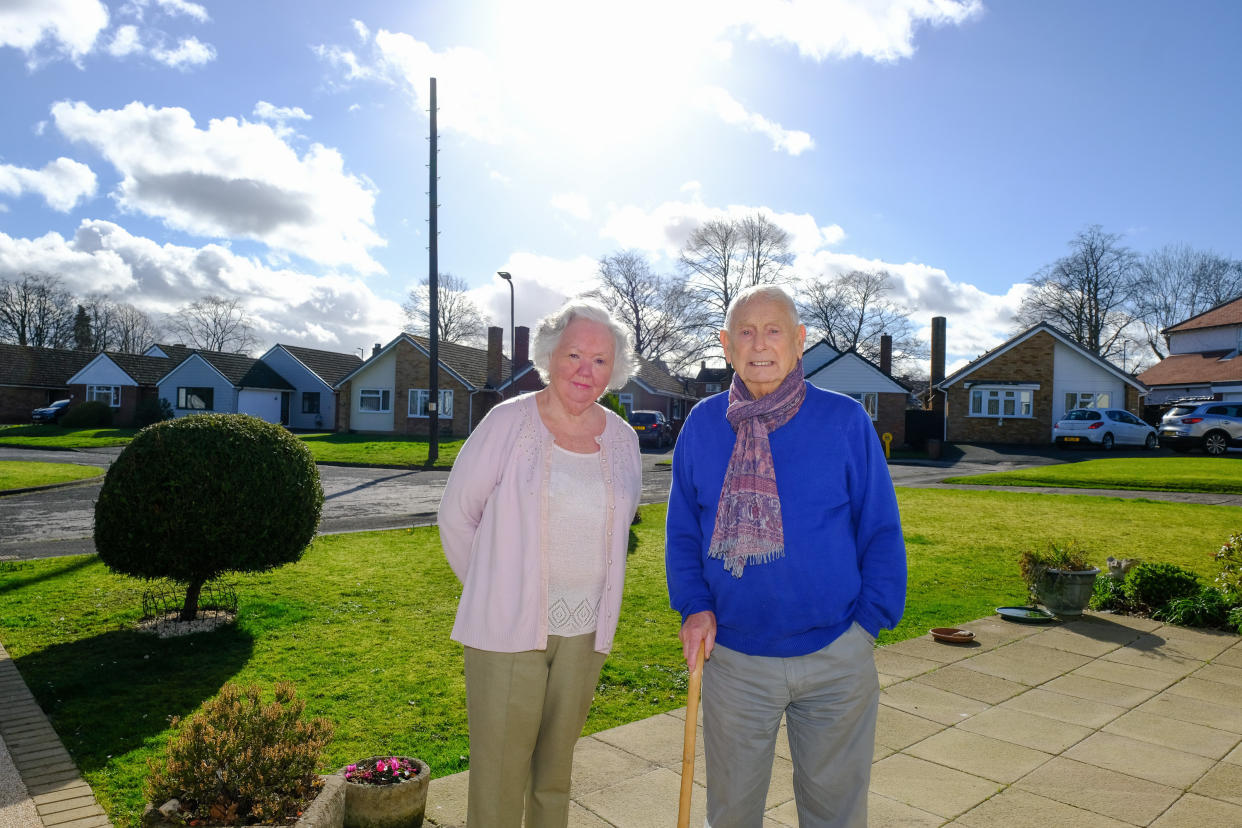 Resident Peter Cooper, 88 & neighbour Brenda Cummings, 76. (SWNS)