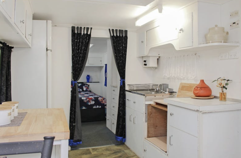 The home is a permanent caravan at Townsville Eco Resort and has one bedroom and one bathroom. Source: realestate.com.au